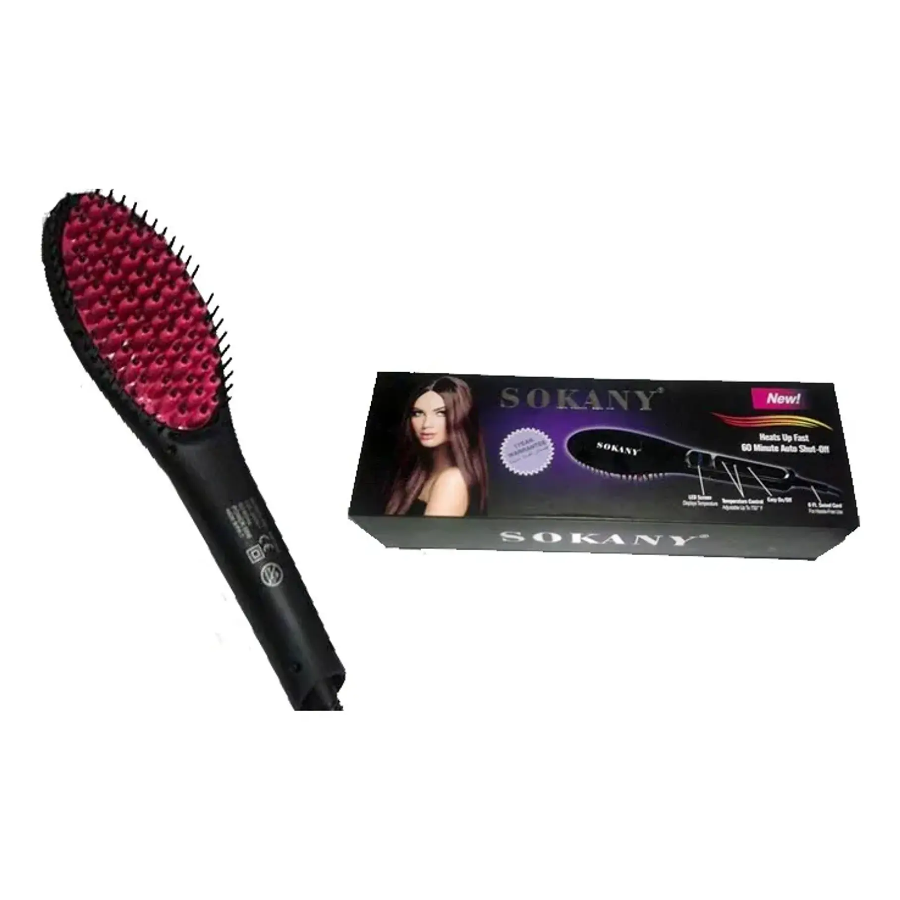 Cepillo Plancha De Cabello Eléctrico Alisador Sokany