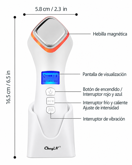 Crioterapia y termoterapia portátil Cuidado facial Arrugas y flacidez Dispositivo multifuncional de belleza Masaje en caliente y frío