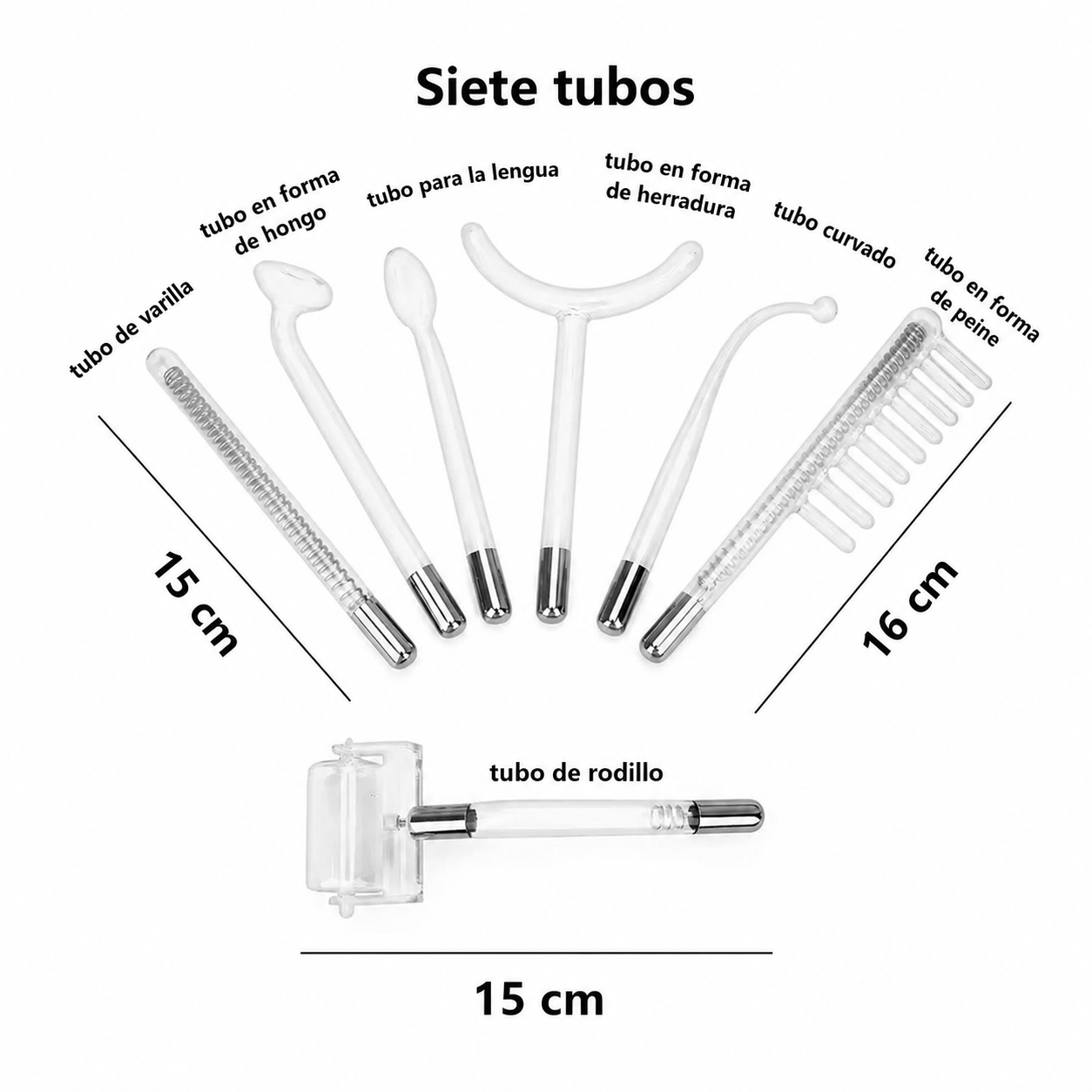 Alta Frecuencia™ dispositivo 7 en 1 Profesional. Trata acné,arrugas, manchas, cicatrices y estimula crecimiento del cabello.
